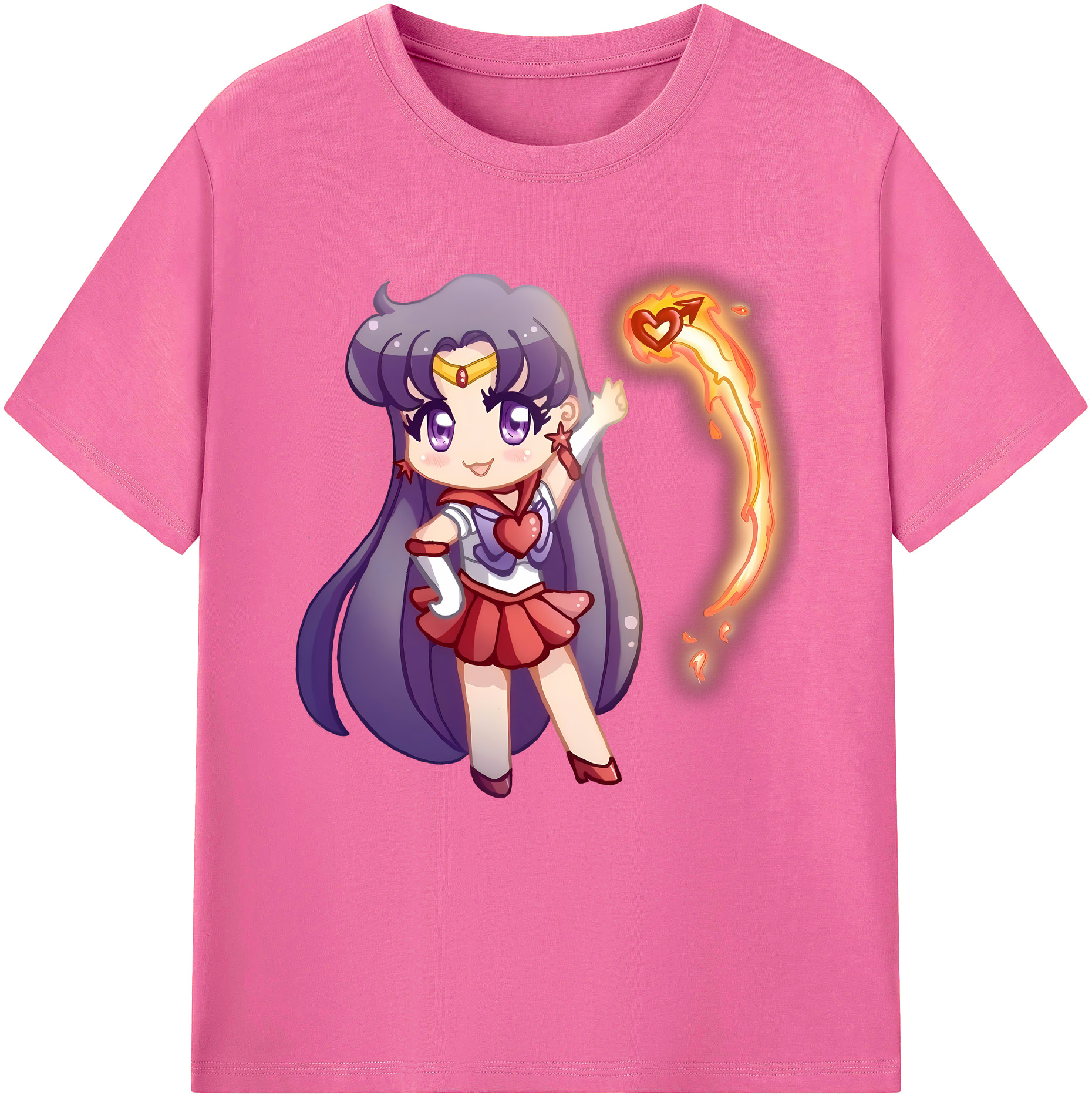 （画像用） 美少女戦士セーラームーン 火野レイ ひの レイ Sailor Moon Hino Rei （セーラーマーズ,Sailor Mars） レディースカジュアルプリントTシャツ（綿100％）